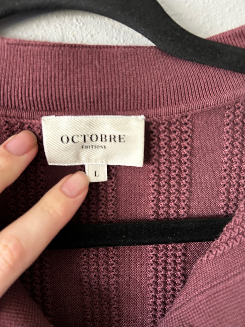 Octobre Editions Men’s Burgundy Knit Polo - Picture 2 of 6